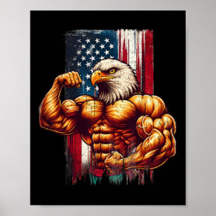 Usa Amerikanisch Amerika Flagge Bodybuilding Bodyb Poster