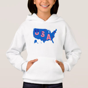 USA Amerikanisch Patriotische Karte/ Flaggen-US Fl Hoodie