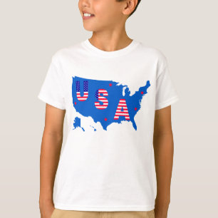 USA Amerikanisch Patriotische Karte/ Flaggen-US Fl T-Shirt