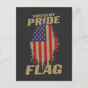 USA Amerikanische 4. Juli Patriotischer Stolz Flag Postkarte
