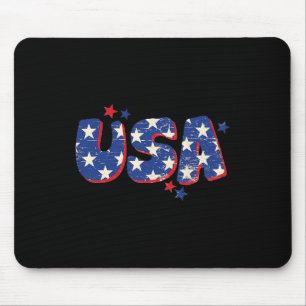 Usa Amerikanische Flagge 4. Juli Männer Frauen Kin Mousepad
