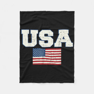 Usa Amerikanische Flagge 4. Juli Veteranentag Gede Fleecedecke