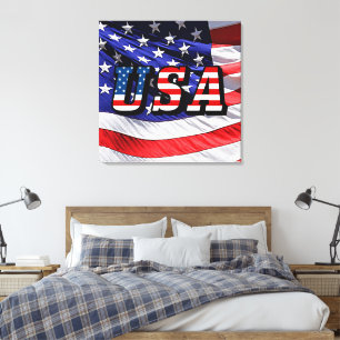 USA - Amerikanische Flagge auf Leinwand