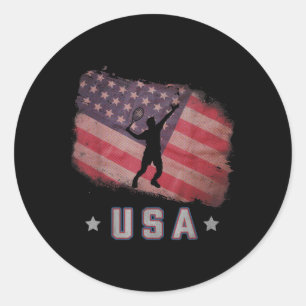 Usa Amerikanische Flagge Badminton Team Sterne Und Runder Aufkleber