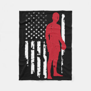 Usa Amerikanische Flagge Boxen Kickboxen Patriotis Fleecedecke