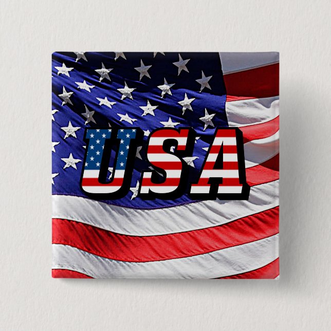 USA - Amerikanische Flagge Button (Vorderseite)
