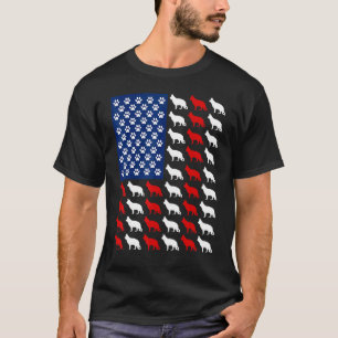 Usa Amerikanische Flagge Deutscher Schäferhund 4. T-Shirt