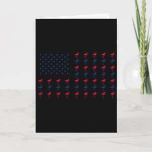 Usa Amerikanische Flagge Flamingo Liebhaber 4. Jul Karte
