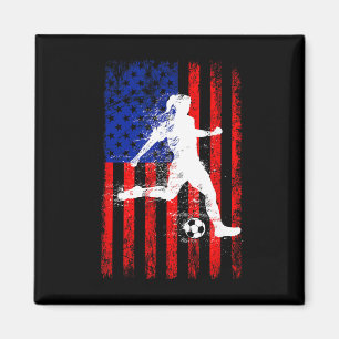 Usa-Amerikanische Flagge Fußball-Shirt für Mädchen Magnet