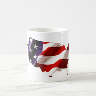 USA - Amerikanische Flagge innerhalb der USA Kaffeetasse