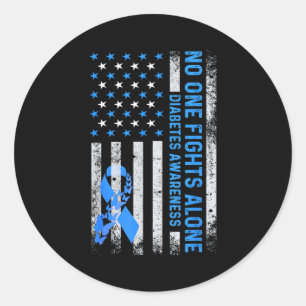 Usa Amerikanische Flagge Kein Allein Kampf Diabete Runder Aufkleber