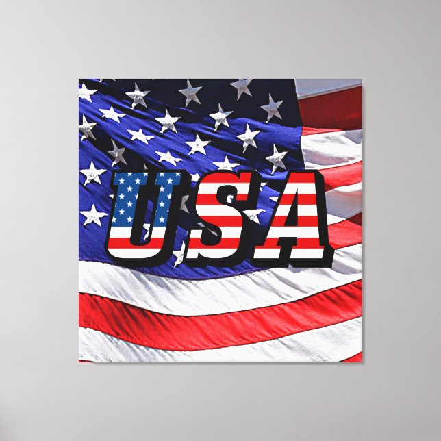 USA - Amerikanische Flagge Leinwanddruck (Vorderseite)
