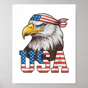 USA Amerikanische Flagge Männer Frauen Kinder Weiß Poster