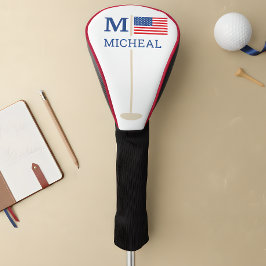 USA Amerikanische Flagge Monogramm Name Golf Headcover