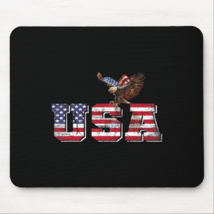 Usa Amerikanische Flagge Patriotisch 4. Juli Adler Mousepad