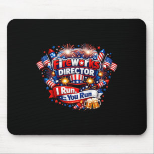 Usa Amerikanische Flagge Patriotisch 4. Juli Feuer Mousepad