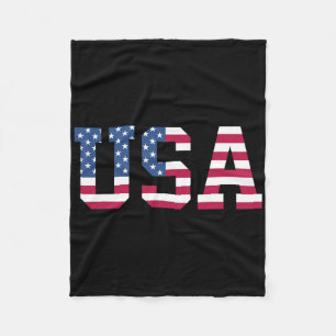 Usa Amerikanische Flagge Patriotisch Rot Weiß Blau Fleecedecke
