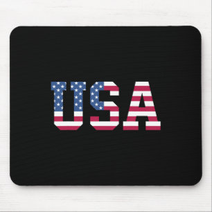 Usa Amerikanische Flagge Patriotisch Rot Weiß Blau Mousepad