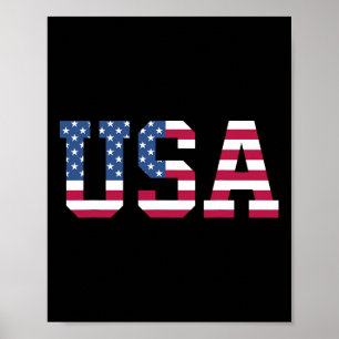 Usa Amerikanische Flagge Patriotisch Rot Weiß Blau Poster