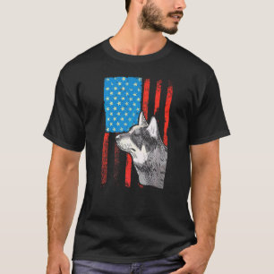 Usa Amerikanische Flagge Patriotischer Hund Austra T-Shirt