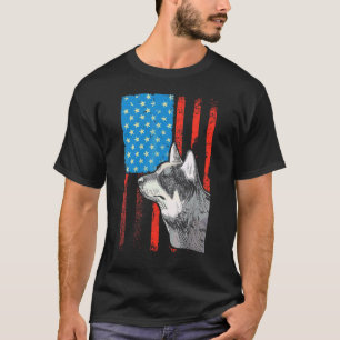 Usa Amerikanische Flagge Patriotischer Hund Austra T-Shirt
