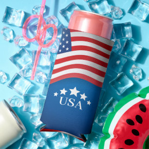 USA Amerikanische Flagge Personalisierte 4. Juli P Selters Dosenkühler