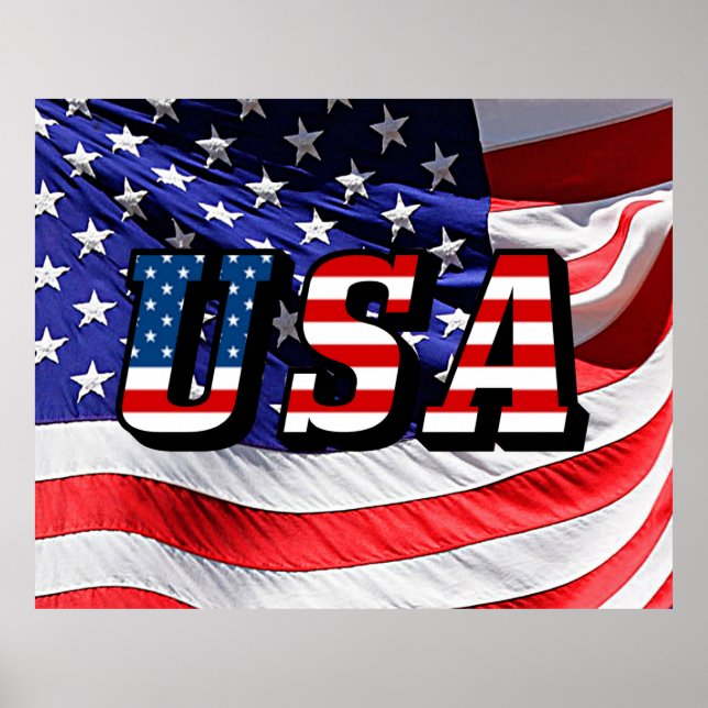 USA - Amerikanische Flagge Poster (Vorne)