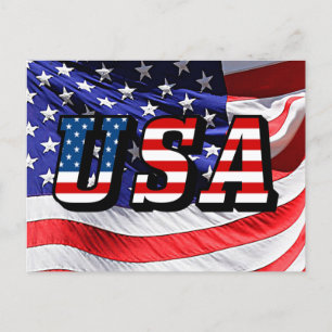 USA - Amerikanische Flagge Postkarte