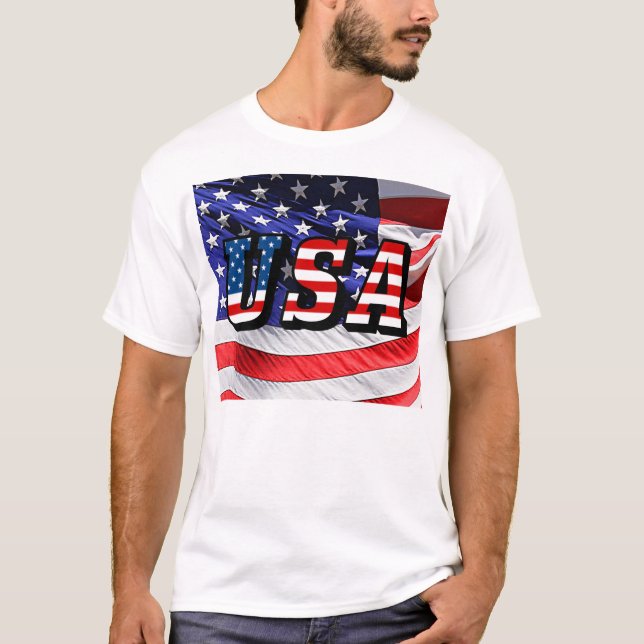 USA - Amerikanische Flagge T-Shirt (Vorderseite)