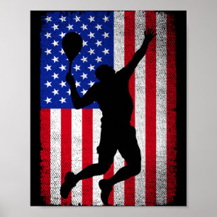 Usa amerikanische Flagge Tennis für Männer Frauen  Poster