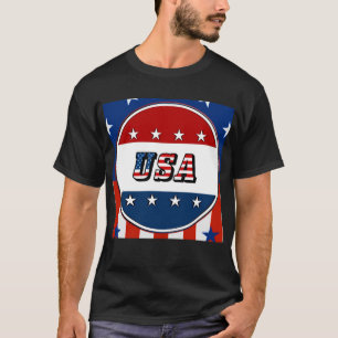 USA - Amerikanische Flagge und Sterne im 2. Kreis T-Shirt