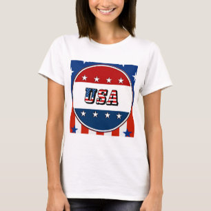 USA - Amerikanische Flagge und Sterne im 2. Kreis T-Shirt