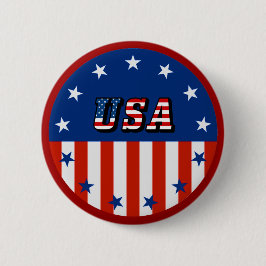 USA - Amerikanische Flagge und Sterne im Circle Bu Button