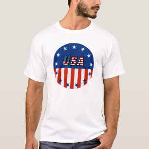 USA - Amerikanische Flagge und Sterne im Kreis T-Shirt