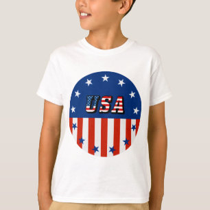 USA - Amerikanische Flagge und Sterne im Kreis T-Shirt