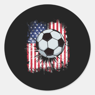 Usa Amerikanische Flagge Vintage Fußball 4. Juli P Runder Aufkleber