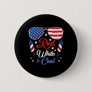 Usa Amerikanische Flagge Vintage Rot Weiß Und Cool Button