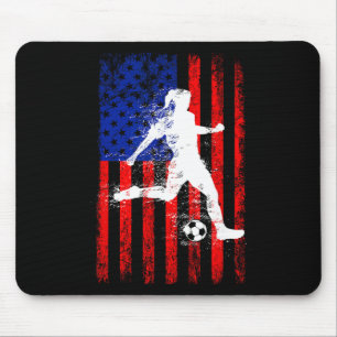 Usa-Amerikanische Fußballtrikot mit Flagge für Mäd Mousepad