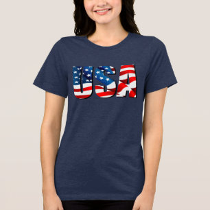 USA amerikanische patriotische rot-weiß-blaue Flag Tri-Blend Shirt