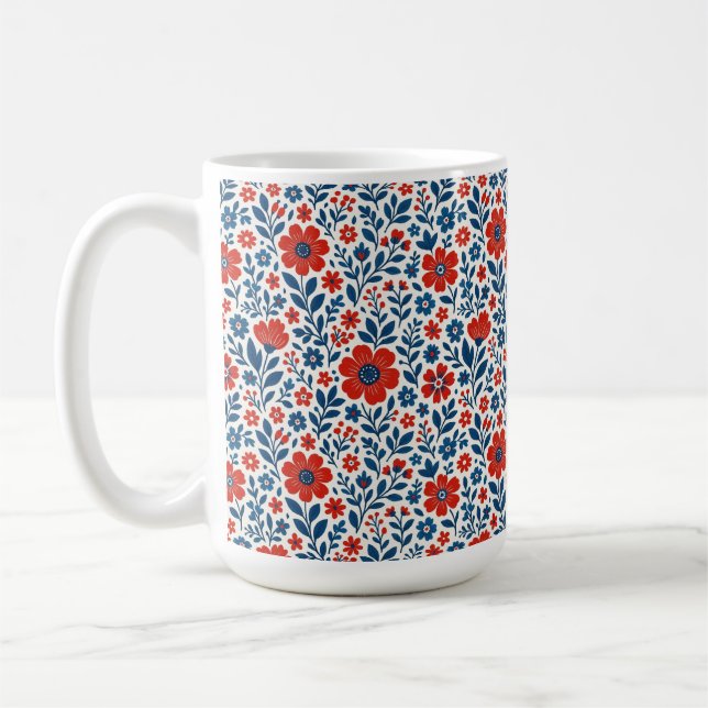 USA/amerikanisches Blumenmuster Kaffeetasse (Links)