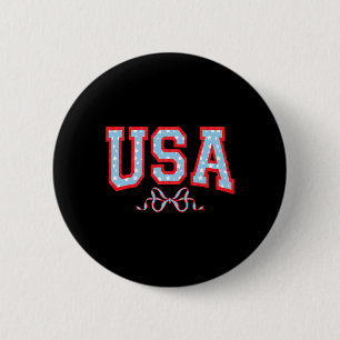 Usa Amerikanisches Mädchen Patriotisch 4. Juli Fra Button