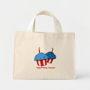 USA-an-American Cupcake Birthday Mini Stoffbeutel