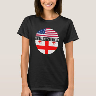 USA And Georgia Vintage Flags  Yes I'm Both Of The T-Shirt