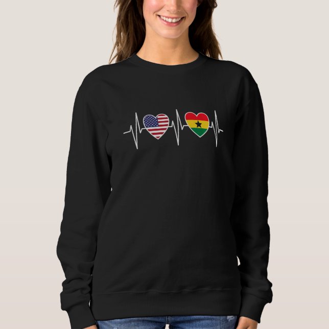 USA And Ghana Ghanaian Flag Flags Premium Sweatshirt (Vorderseite)