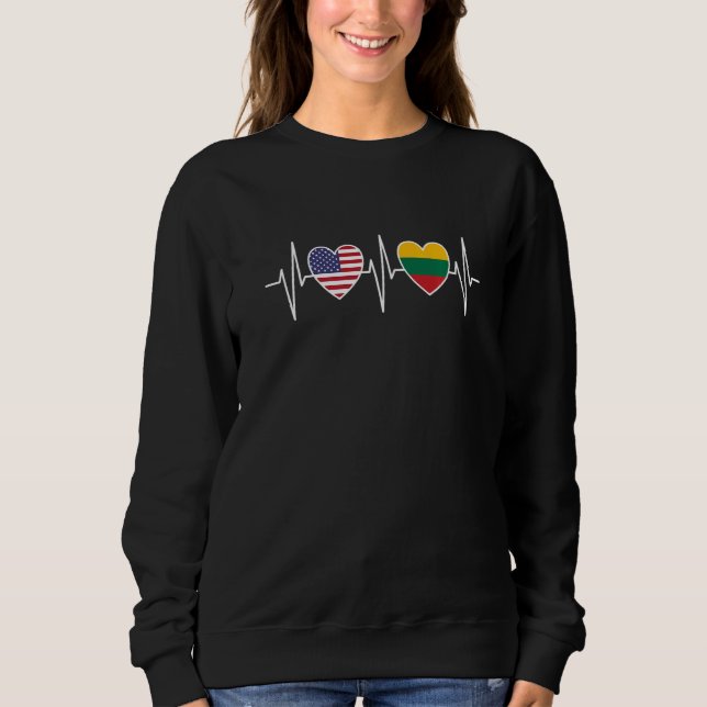 USA And Lithuania Lithuanian Flag Flags Premium Sweatshirt (Vorderseite)