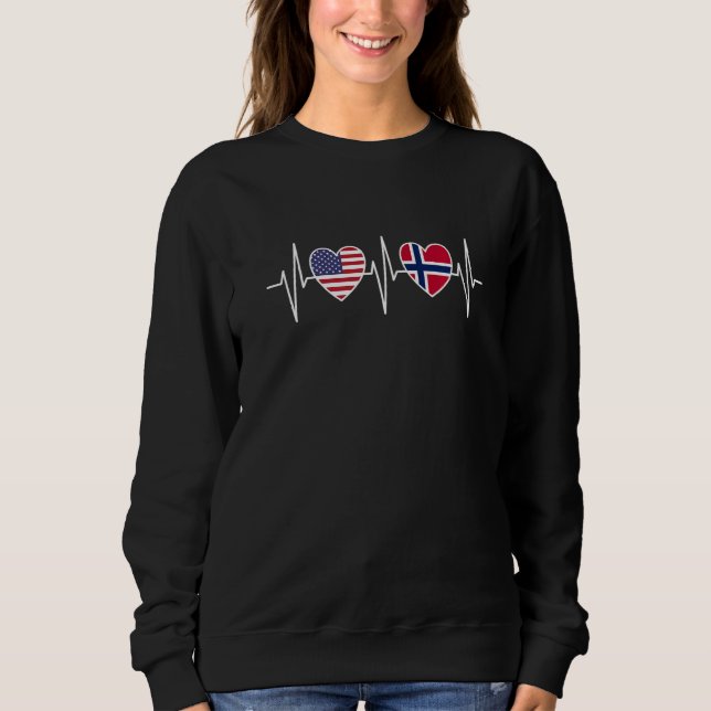 USA And Norway Norwegian Flag Flags Premium Sweatshirt (Vorderseite)