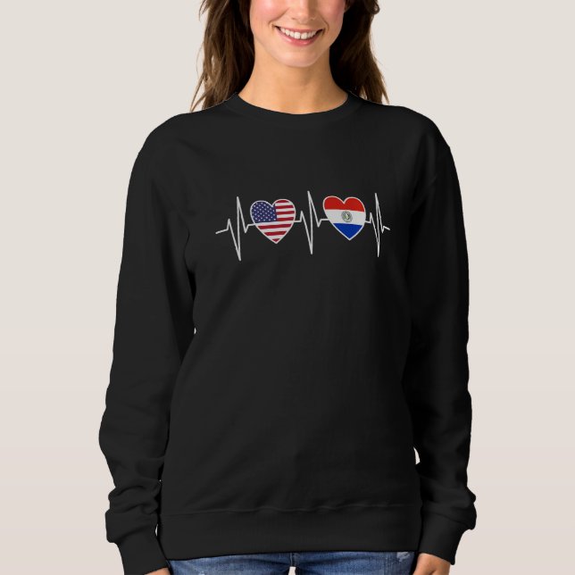 USA And Paraguay Paraguayan Flag Flags Premium Sweatshirt (Vorderseite)