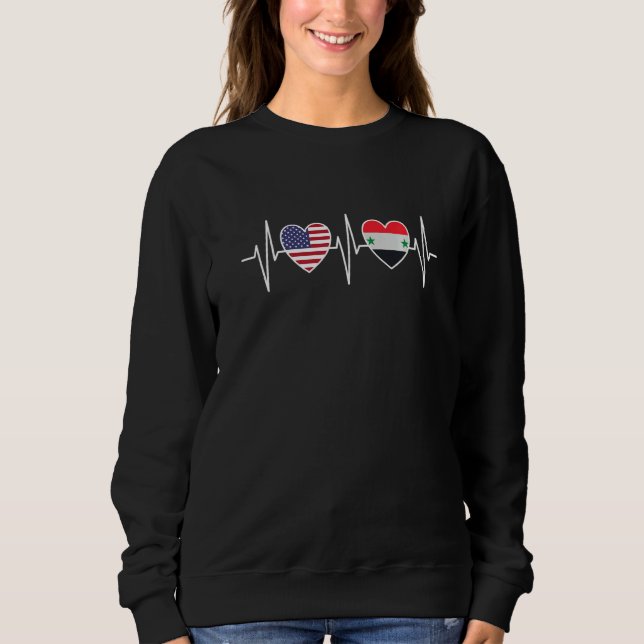 USA And Syria Syrian Flag Flags Premium Sweatshirt (Vorderseite)