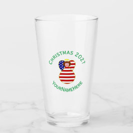 USA Angel Red Hair Weihnachtsfahne Personalisiert Glas
