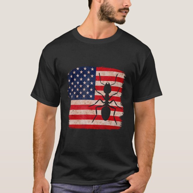 USA Ants , Patriotic Ant 4. Juli American fla T-Shirt (Vorderseite)